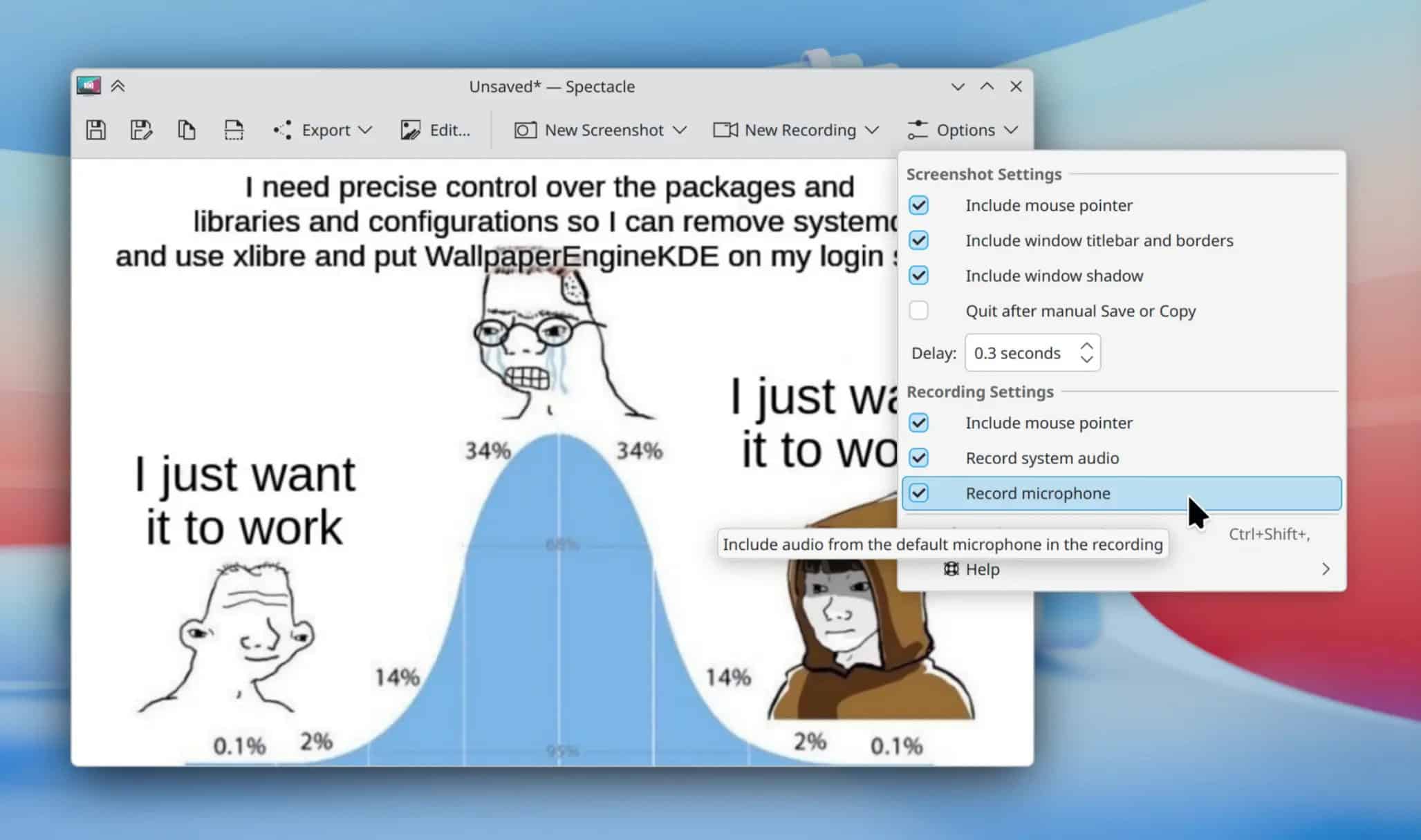 KDE Plasma 6.8 Ekran Kayıtlarına Ses Yakalama Özelliği Ekliyor